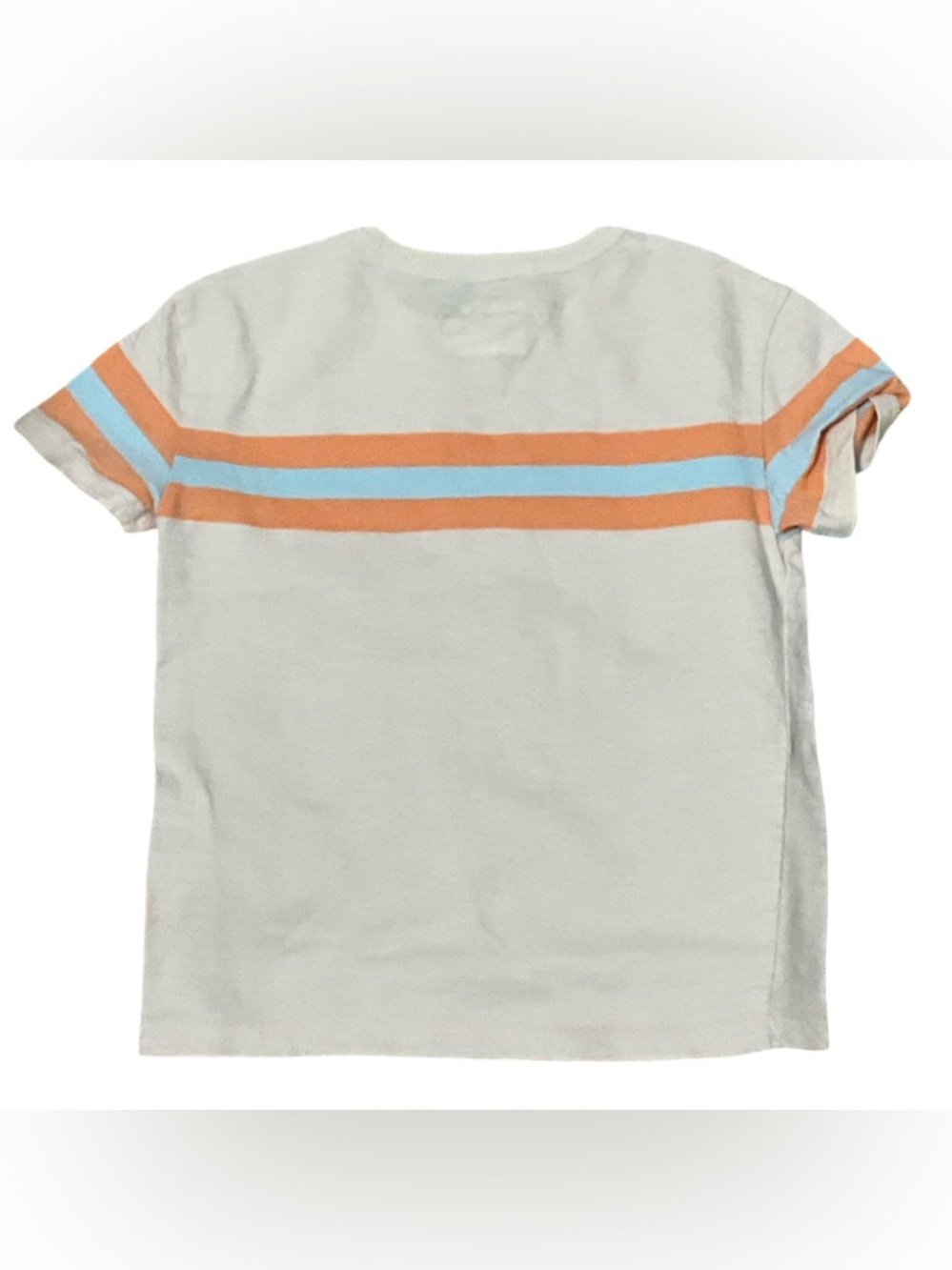 Cat & Jack Boys 4T Beige Stripe Pocket T Shirt Orange Blue Short Sleeve - Picture 2 of 3
